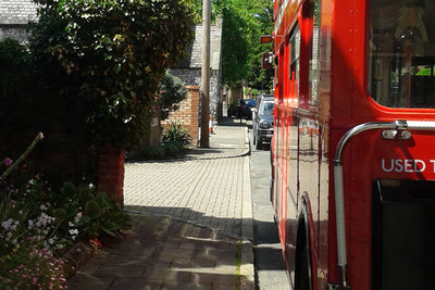 Waiting outside the church for the wedding party. This Routemaster, a long version from 1965, is at home even in Marlow, Bucks