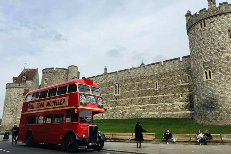 Two icons together - our 1947 London double decker and the mediaeval Windsor Castle